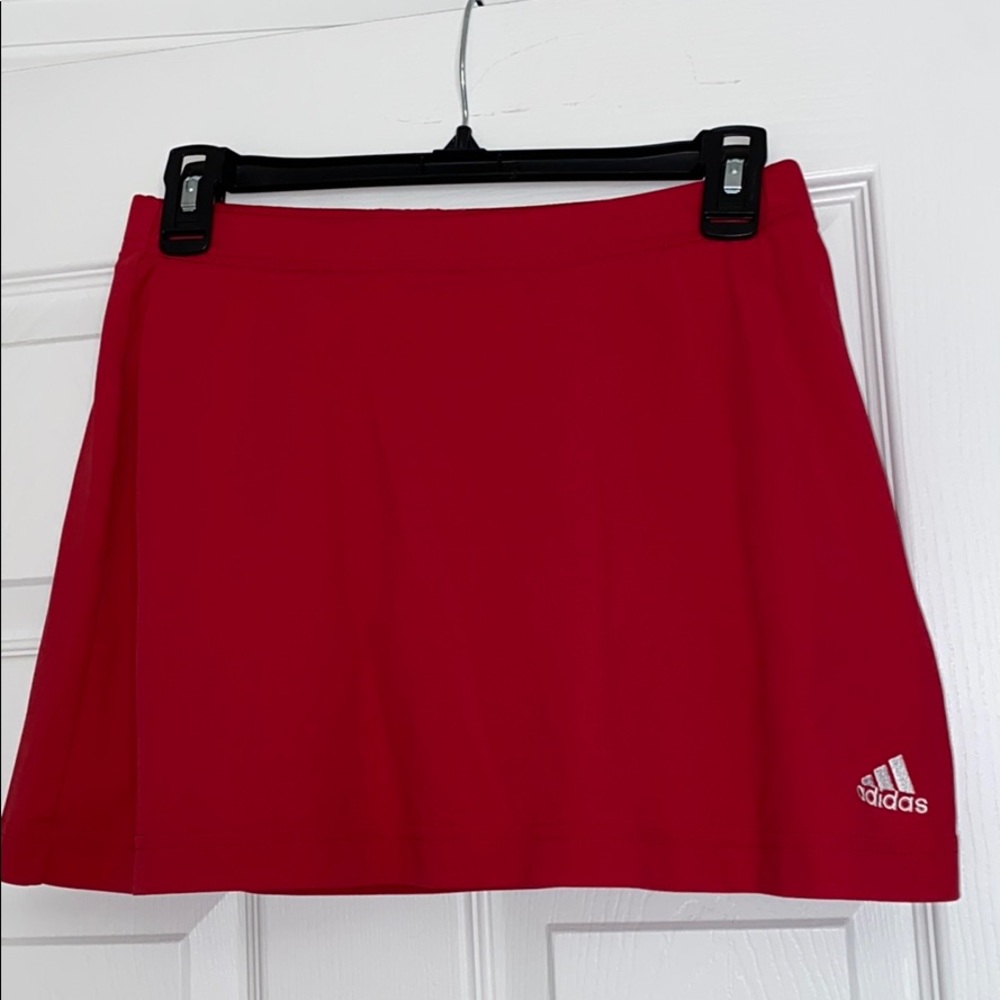 Adidas red tennis skirt